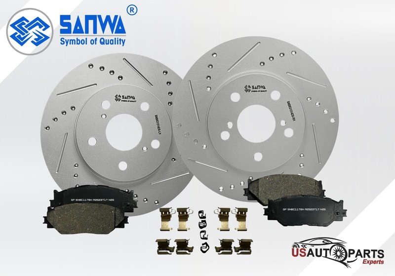 FRONT BRAKE ROTOR VENTED GEOMET DS & CERAMIC PAD KIT FOR LEXUS IS250 2006-2015