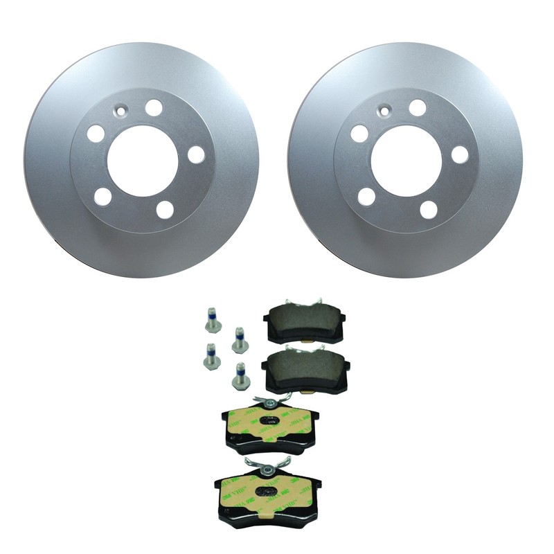 Hella Rear Rotors Low-Met Disc Brake Pad Kit For Audi TT Beetle Golf Jetta FI