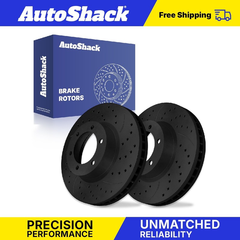 Front Drilled Slotted Brake Rotors Pair for Toyota, Tacoma 2005-2023