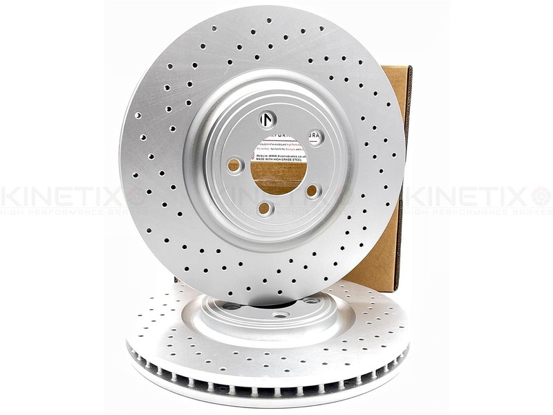 FOR JAGUAR XF 3.0d V6 HIGH CARBON CROSS DRILLED FRONT BRAKE DISCS PAIR 355mm