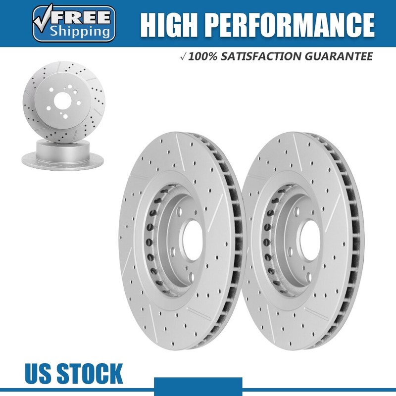 Front Rear Disc Brake Rotors for 2008 2009 2010 2011 2012-2014 Toyota Highlander