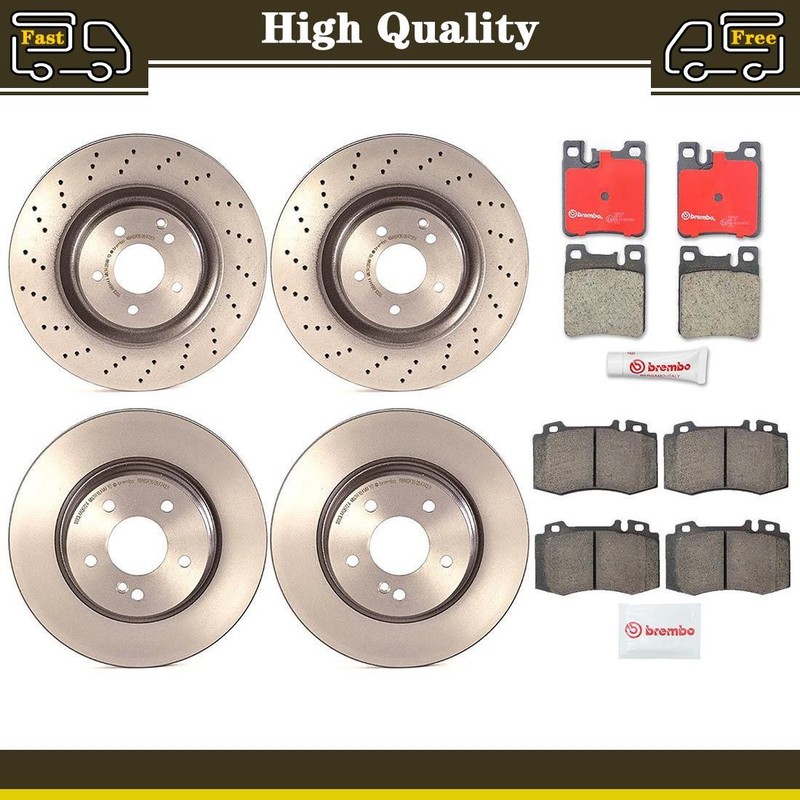 Brake Pads Rotors Set Front Rear Fits 2002 Mercedes-Benz C32 AMG