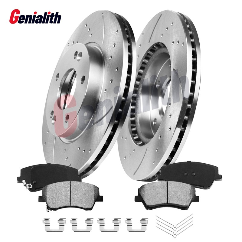 280mm Front Drilled Rotors + Brake Pads for 2017-2020 Hyundai Elantra 1.4L 2.0L