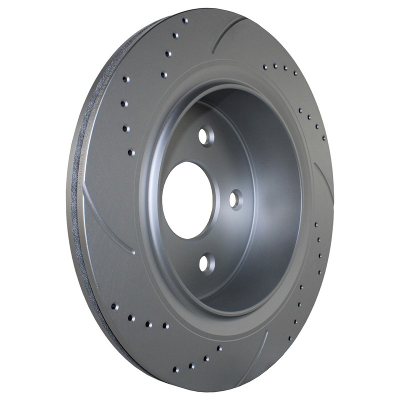 Bison Performance Pair Rear Coat Drilled 330mm Brake Disc Rotors for Dodge Jeep gallery