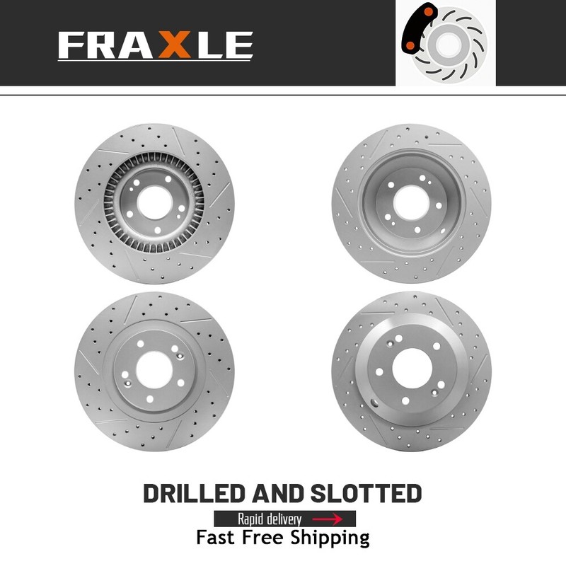 Front Rear Disc Brake Rotors Kit For Hyundai Santa Fe Sport 2013 2014 2015- 2018