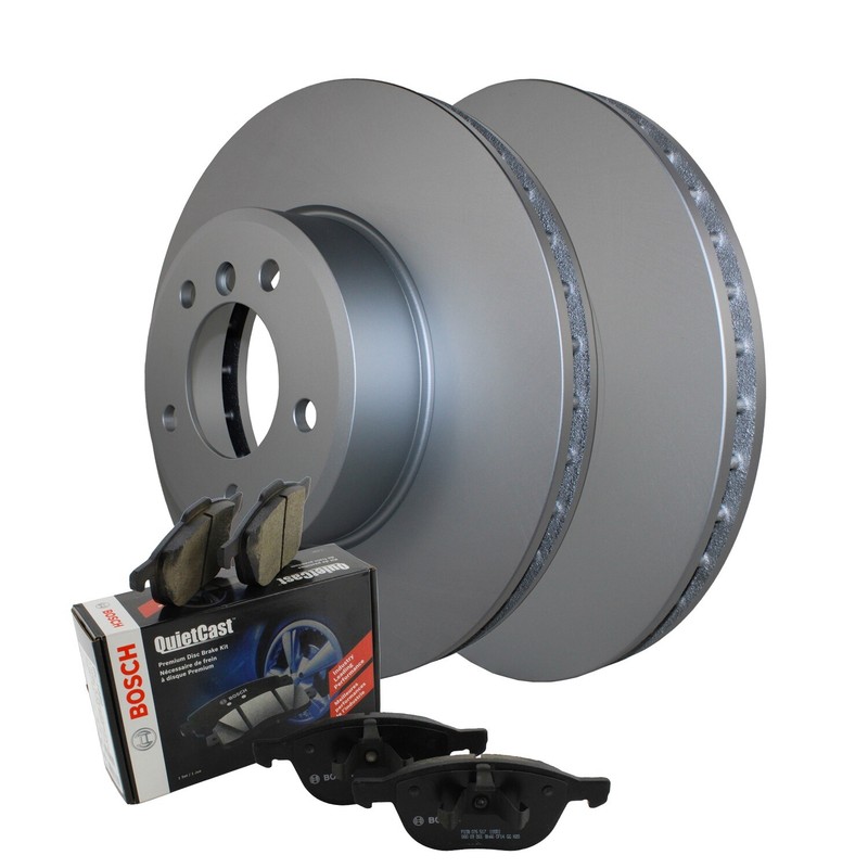 Front Brake Kit 324mm Rotors Bosch QuietCast Ceramic Pad For BMW E60 E61 Base L6