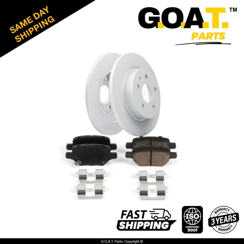 Rear Brake Rotors + Ceramic Disc Brake Pad Kit for 2018-2022 Buick Encore