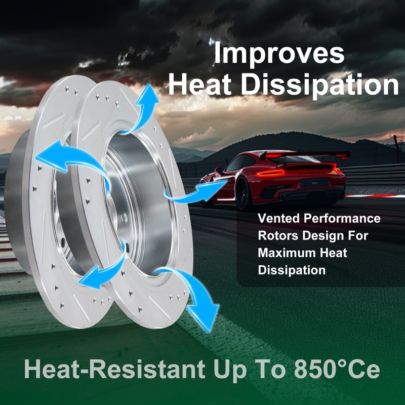 11.92" 303mm Front DRILLED Brake Rotors for LeSabre Park Avenue Deville Eldorado gallery