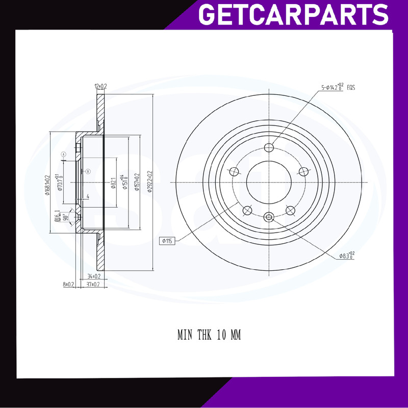Chevrolet Orlando 2010 - 2015 Pair Rear Solid Brake Discs 292mm 1.4 / 1.8 / 2.0 gallery