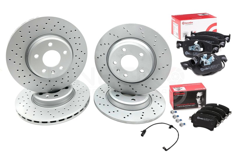 FOR AUDI A5 40 TDI F5x DRILLED FRONT REAR BRAKE DISCS BREMBO PADS 314mm 300mm