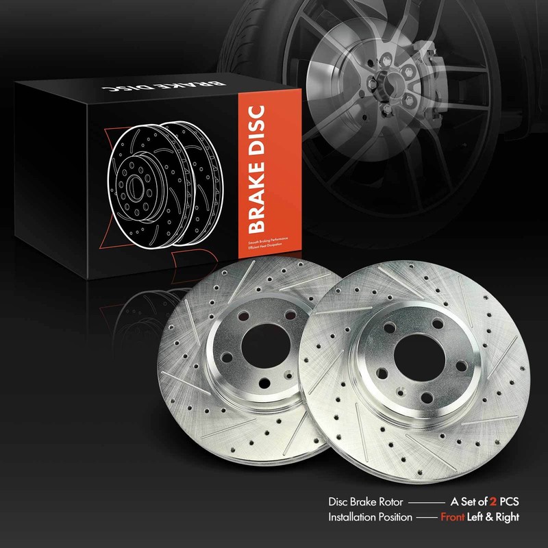 Drilled Brake Rotor for Audi A4 17-20 A4 Quattro 17-23 A5 Sportback 2.0L Front gallery