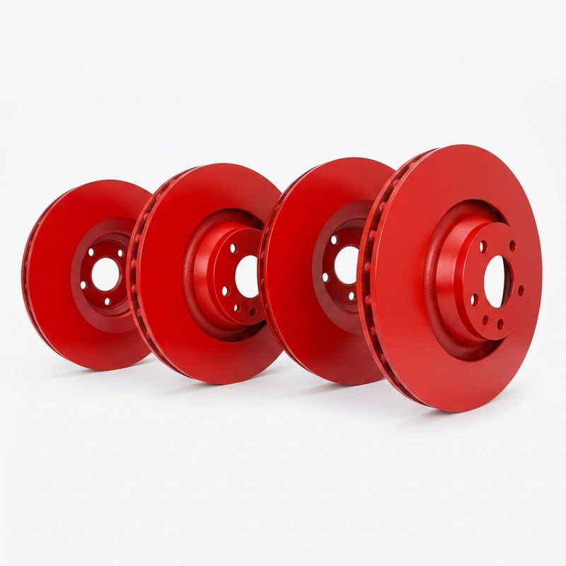 SP Performance KT-FRR-P-R-014052 Plain Red Zinc Brake Rotors 14-16 Chevy Impala