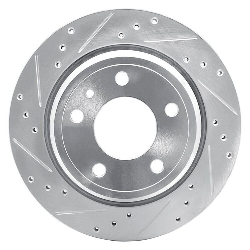 For BMW 740i 93-94 eLINE Drilled & Slotted 1-Piece Rear Driver Side Brake Rotor