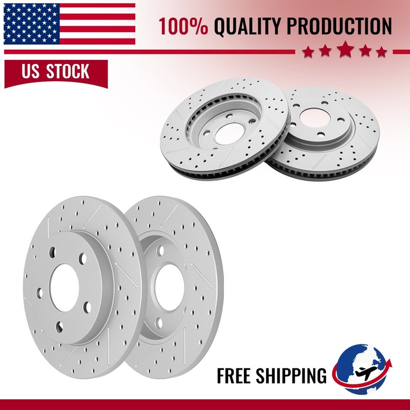 Front Rear Brake Disc Rotors Set For 2005 -2009 Buick Allure Lacrosse Grand Prix