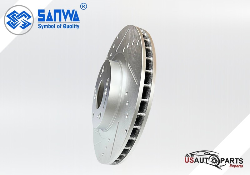 SANWA FRONT R-H BRAKE ROTOR VENTED & COATED GEOMET D&S 300MM ACURA ILX 02-15 gallery