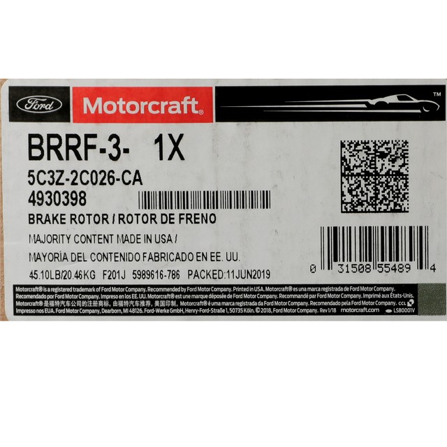 Genuine Ford Disc Brake Rotor Rear 5C3Z-2C026-CA