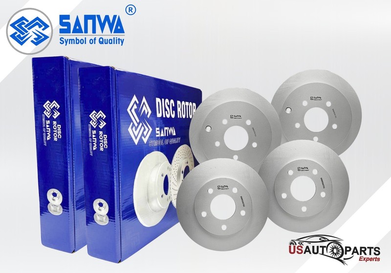 FRONT & REAR BRAKE ROTOR SET VENTED GEOMET COATED FOR BUICK RENDEZVOUS 2001-2007