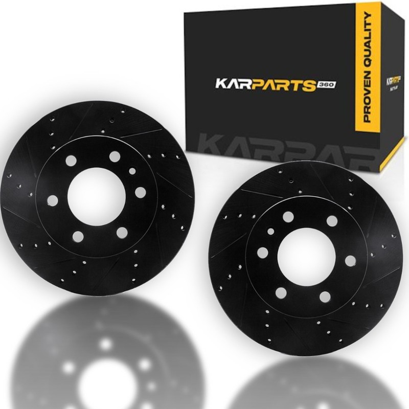 For Volkswagen Crafter 2016 2017 Rotor Set Front | Black | Drilled And Slotted