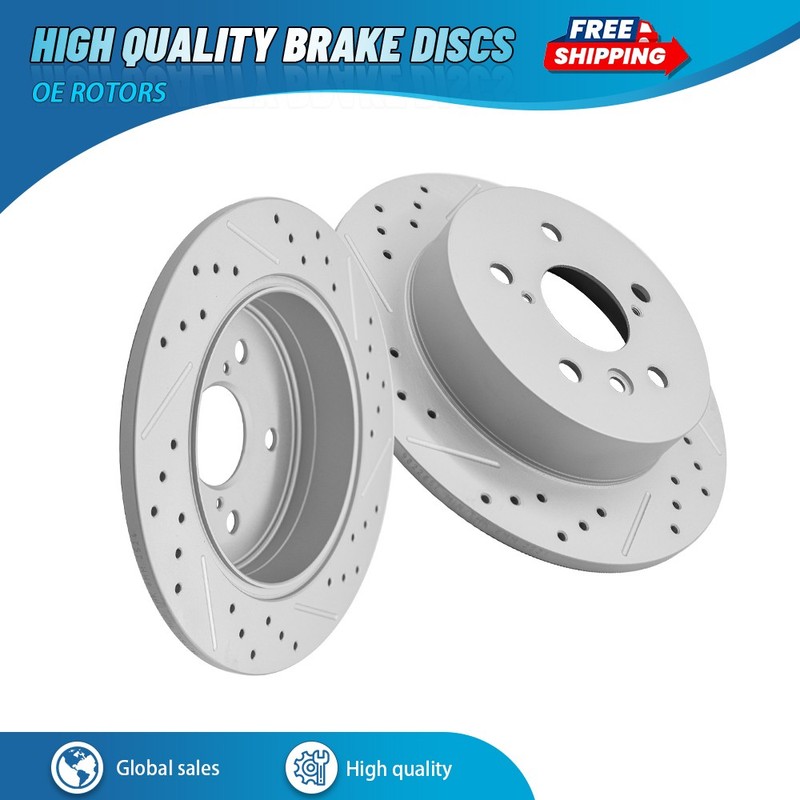 11.06 inch Rear Drilled Disc Brake Rotors for Toyota Camry 2018-2023 2024 FWD
