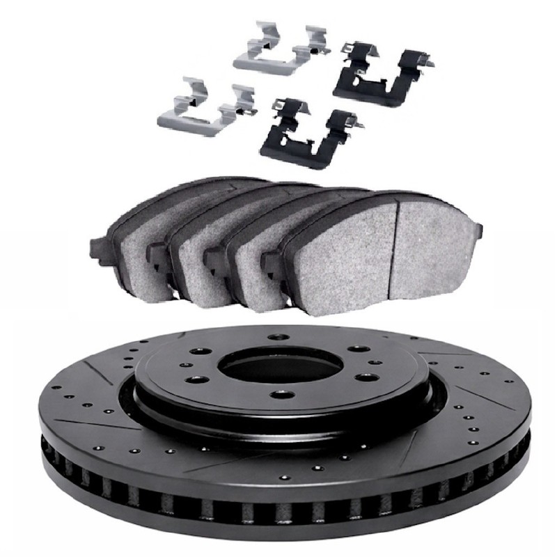 For GMC Envoy 2002-2005 Brake Rotor Set | Front | Vented | Drilled And Slotted gallery