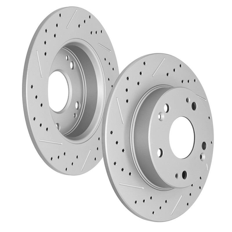 Front Rear Drilled Rotors Ceramic Brake Pads for Honda Civic Acura ILX 2012-2015 gallery