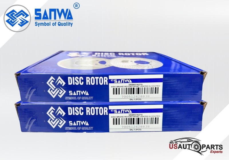 SANWA SET OF 2 FRONT BRAKE ROTOR VENTED & GEOME COATED 320 mm FOR NISSAN 09-22 gallery