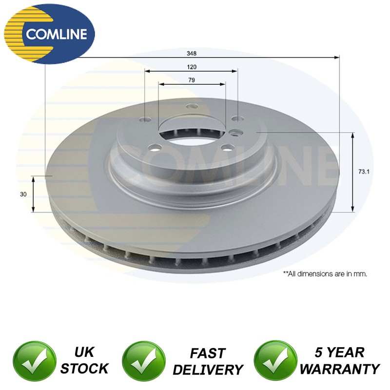 Brake Disc Front Comline Fits BMW 3 Series 2005-2013 X1 2009-2011 3.0 D #1