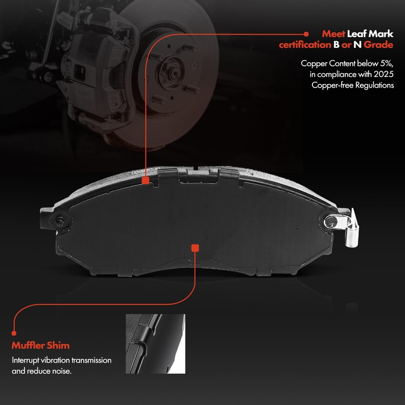 Disc Brake Rotors & Ceramic Brake Pads for Nissan Pathfinder 08-12 V8 5.6L Front gallery
