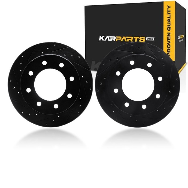 For Hummer H2 2005-2009 Rotor Set | Black | Drilled And Slotted Rotor Style