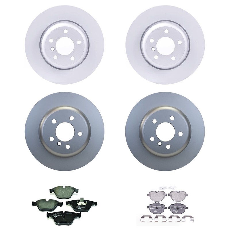 Hella Front Rear Rotors Low-Met Disc Brake Pad Kit For BMW F10 528i Base 14-16