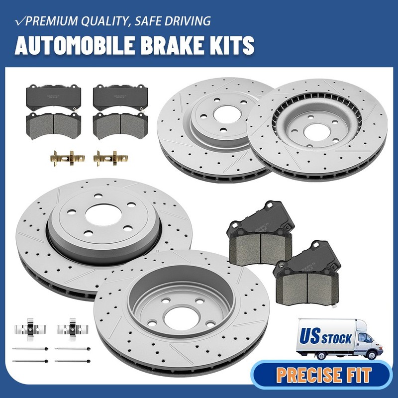 Front & Rear Drilled Brake Rotors Ceramic Pads for 2018-2020 Dodge Durango SRT