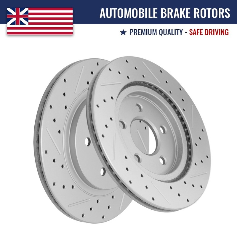 Rear Drilled Disc Brake Rotors for 2005-2014 Ford Mustang
