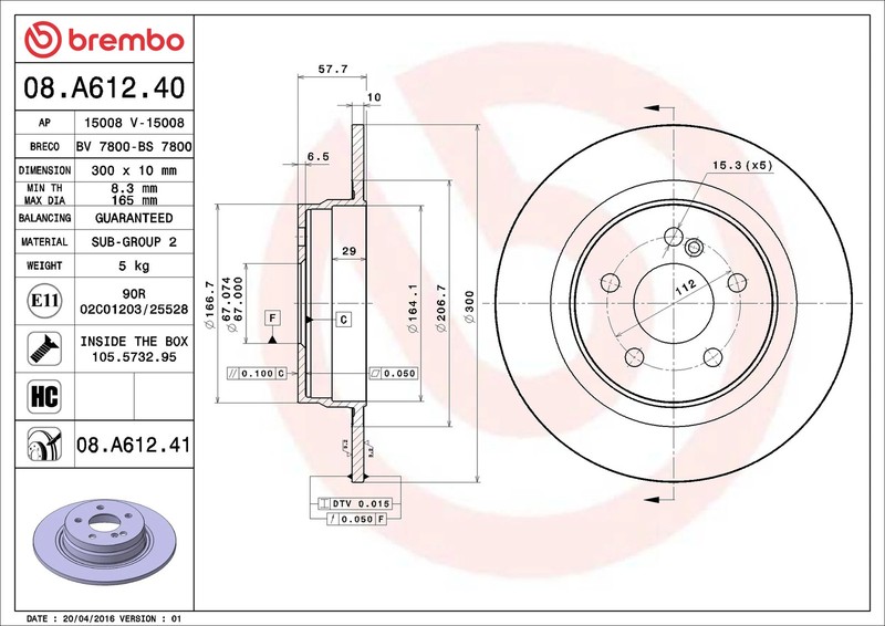 2x Brake Discs Pair Solid fits MERCEDES E250 A207, C207 2.2D Rear 09 to 16 300mm gallery