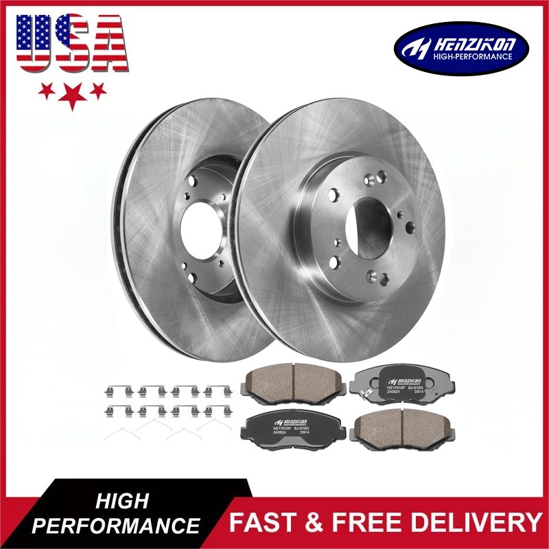 Front Disc Brake Rotors Ceramic Brake Pads Kit for Honda Civic Accord Acura CSX.