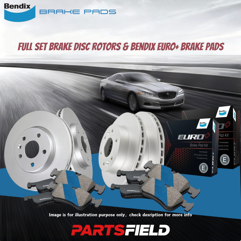 Full Set Disc Rotors+Bendix EURO+ Brake Pads for Audi A5 8F7 8T3 8TA 2007-2017