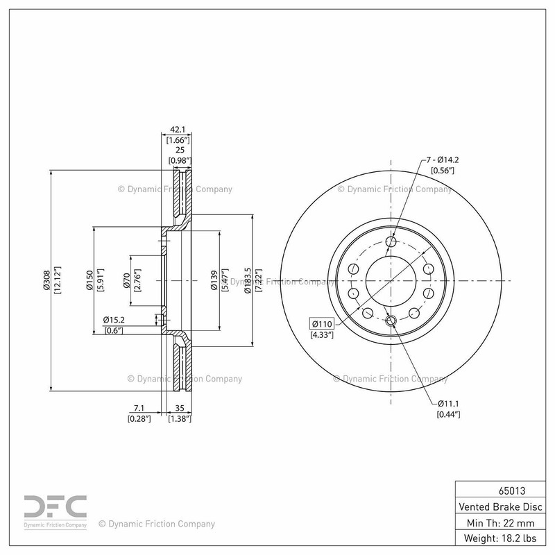 Dynamic Friction 604-65013 Disc Brake Rotor For 00-10 9-5 Astra Zafira gallery