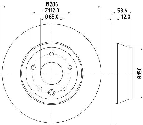 2x Rear Brake Disc Fits Audi Mintex MDC2292 Outer Ø 286mm Solid 1 Year Warranty gallery