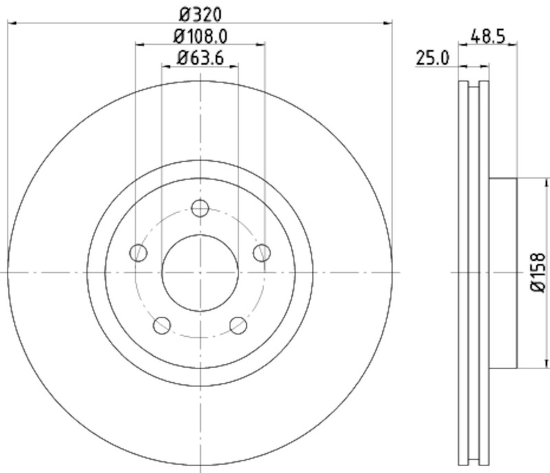 Hella Pagid Front Disc Brake Rotor For Volvo C70 355128542