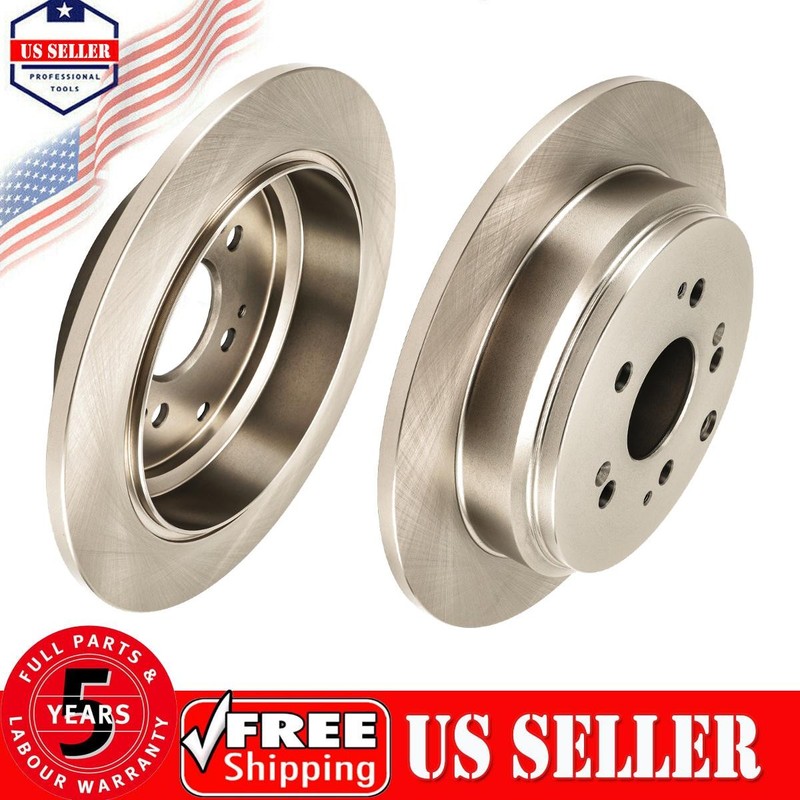 Rear Solid Disc Brake Rotors Fits 2005 2006 2007 2008 2009 2010 Honda Odyssey
