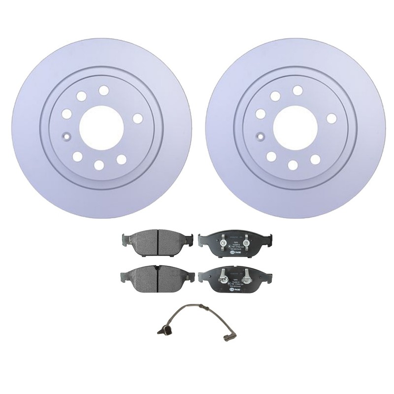 Hella Front Rotors Low-Met Disc Brake Pad Kit For Audi A6 Quattro A7 Quattro