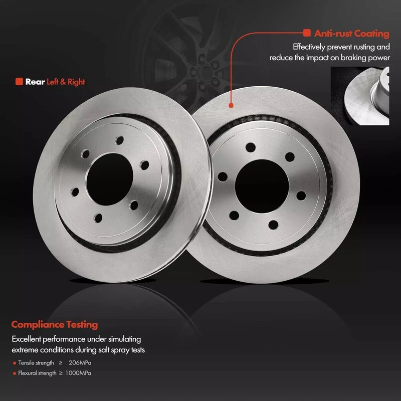2x Rear LH & RH Disc Brake Rotor for Ford F-150 15-17 W/ Electric Parking Brake
