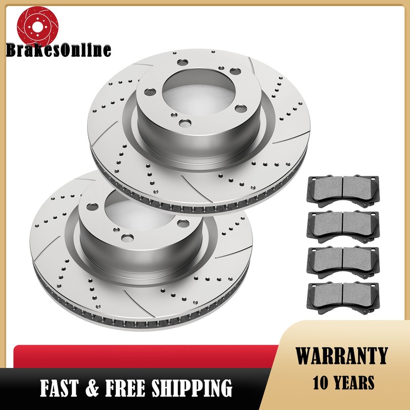354mm Front Brake Rotors Pads fit for Toyota Tundra 07-21 Sequoia 08-22 Drilled