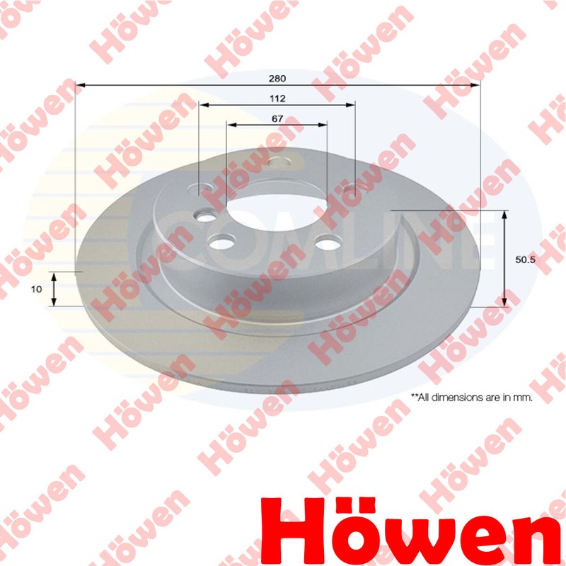 Fits Mini Clubman Countryman BMW X1 i3 Brake Disc Rear Howen #1 34216799367