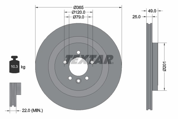 Textar 92293003 Brake Disc for Land Rover gallery