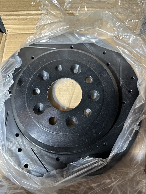 Dynamic Friction 633-54088L - Drilled and Slotted Black Zinc Brake Rotor gallery