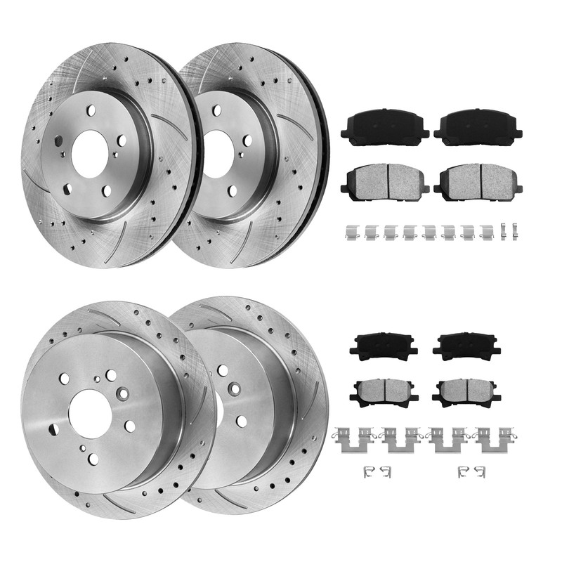 Front Rear Brake Rotors Ceramic Pads For 2004 2005 2006 2007 Toyota Highlander gallery