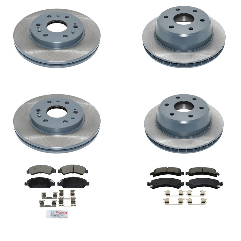 DuraGo Front Rear Rotors Bosch QuietCast Ceramic Brake Pads Kit for Savana 1500