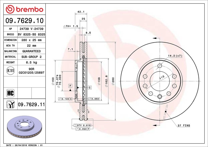 2x Brake Discs Pair Vented fits OPEL MERIVA A, B 1.7D Front 03 to 17 280mm Set gallery