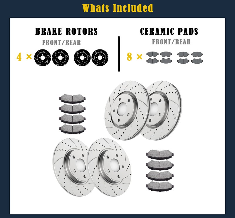 330mm Front 328mm Rear Brake Rotors Pads fit for Chrysler Town&Country 2012-2016 gallery
