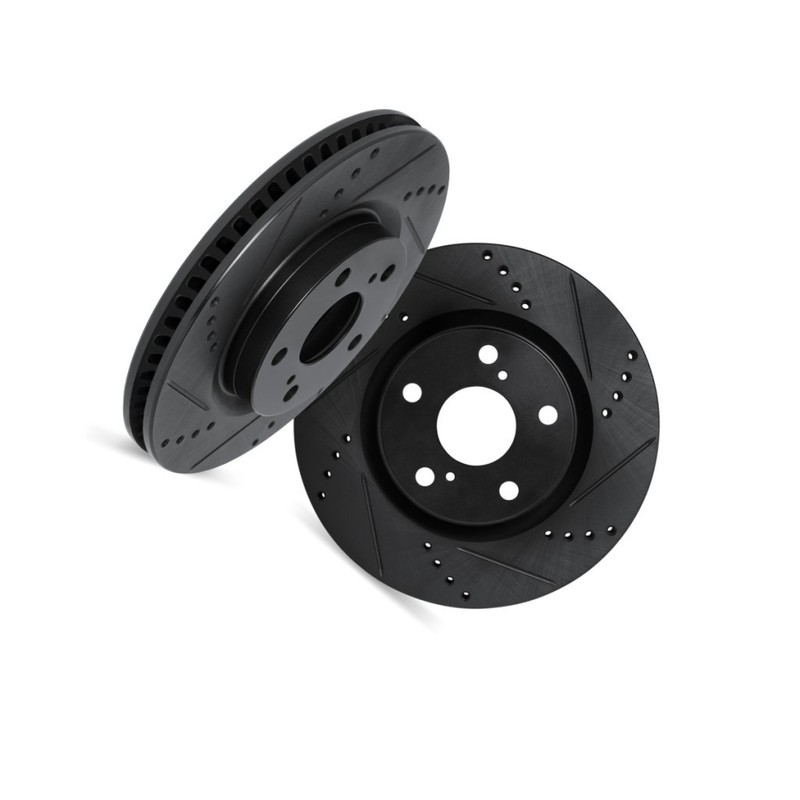 For Infiniti Q70 2014 15 16 17 18 2019 Rotor Set | Black | Drilled And Slotted gallery